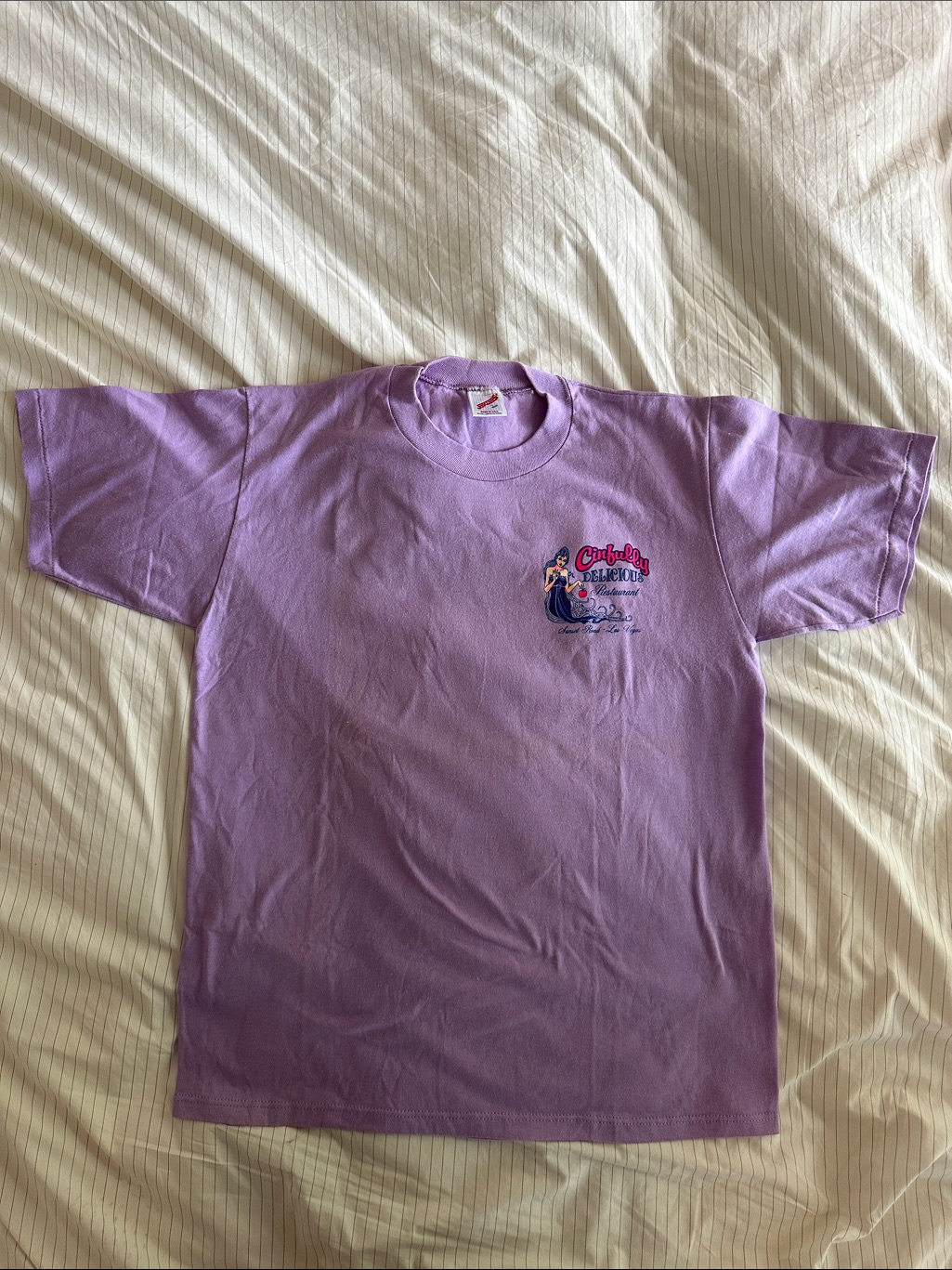Lilac Graphic Tee With Whimsical Logo Graphic